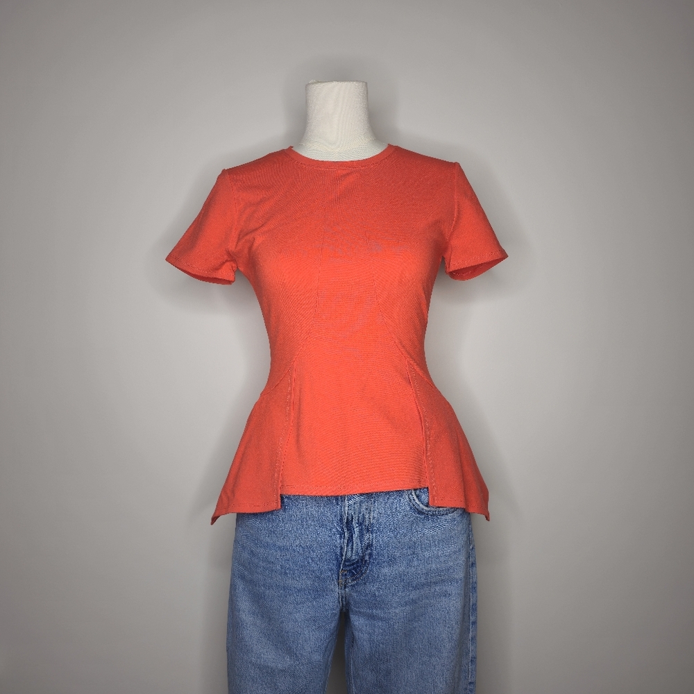 BCBGMAXAZRIA Scarlet Peplum Top